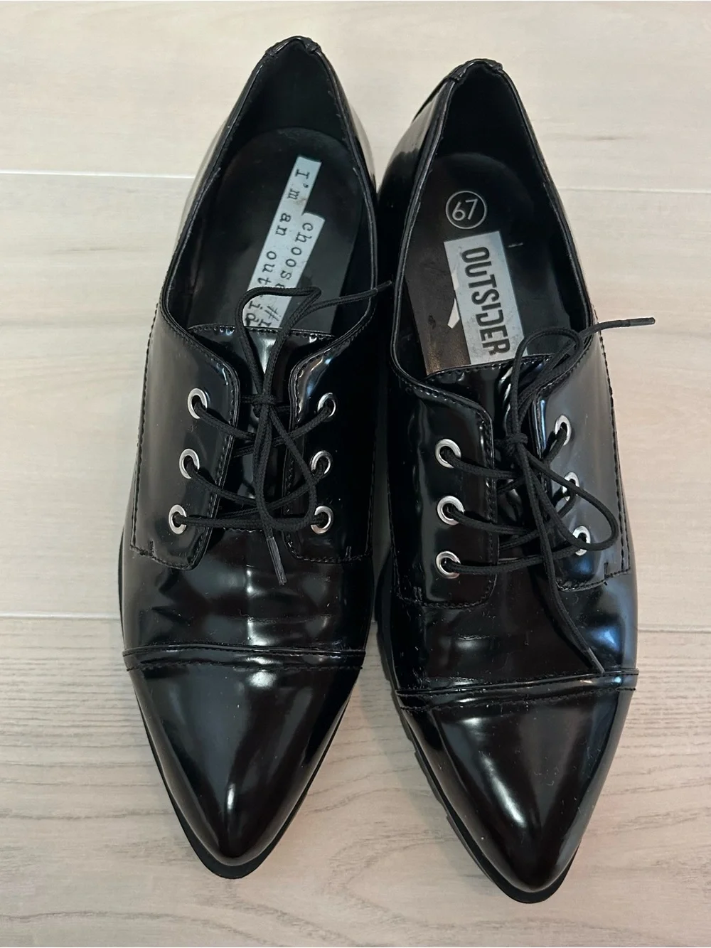 outsider 67 black platform oxfords